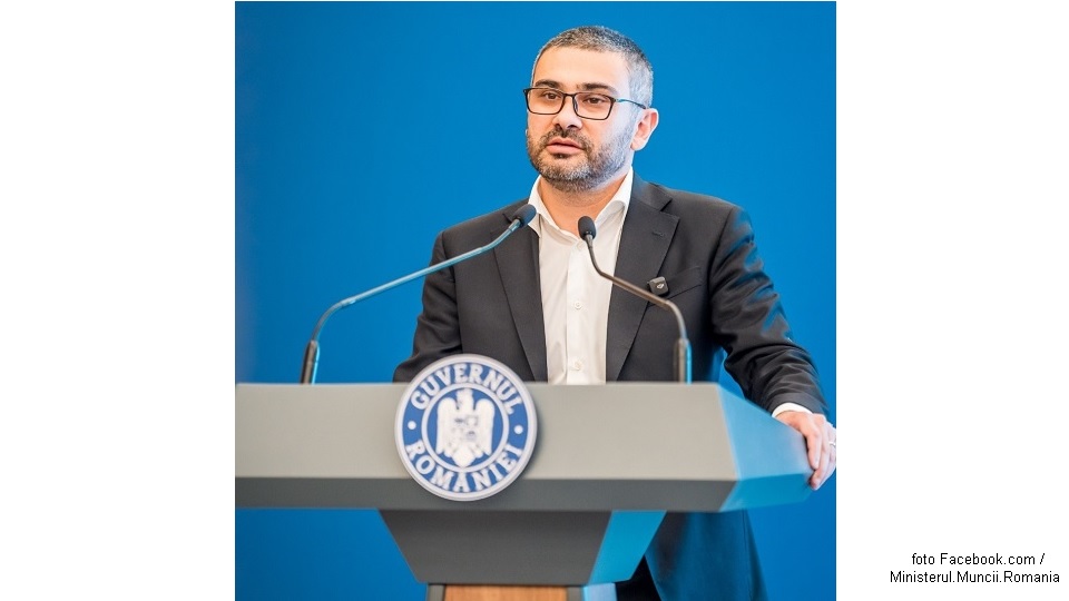 Florin Manole, Labour Minister (Photo Facebook.com/Ministerul.Muncii.Romania)